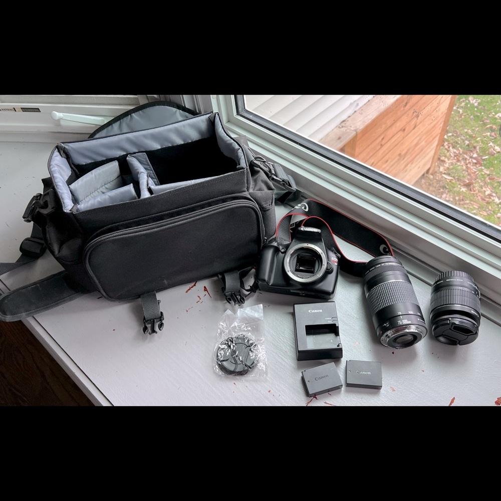 Canon Rebel T3 camera with additional lenses